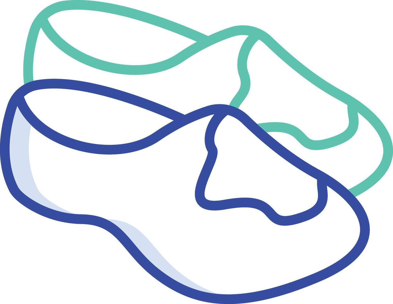 Clogs outline color illustration vector