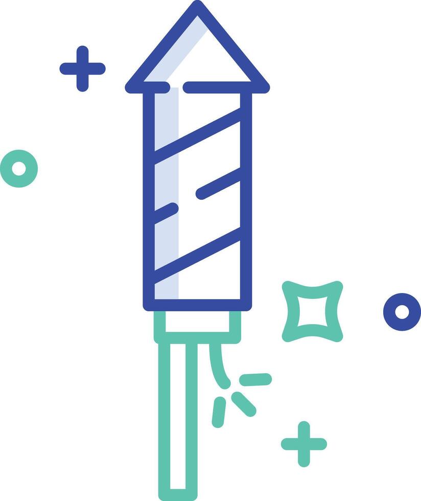 Rocket outline color illustration vector