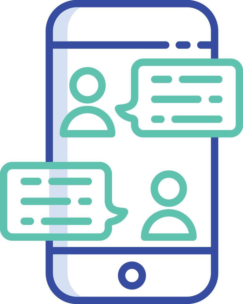 Group Chat outline color illustration vector