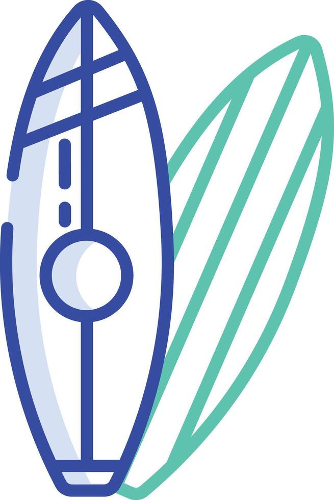 Surfboard outline color illustration vector