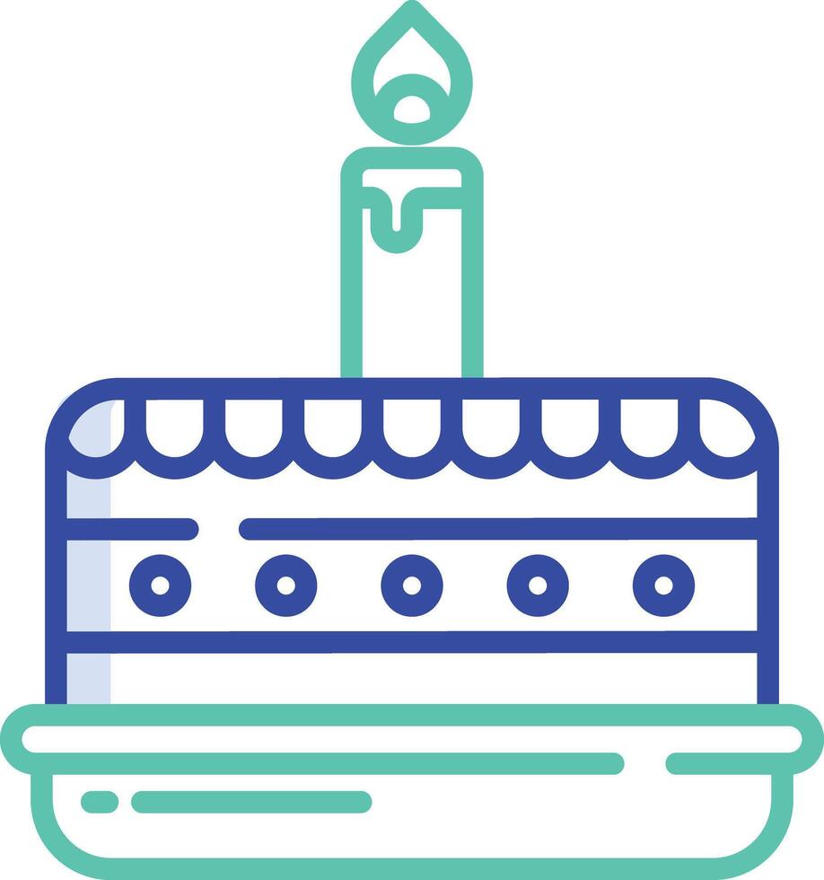 Cake outline color illustration vector