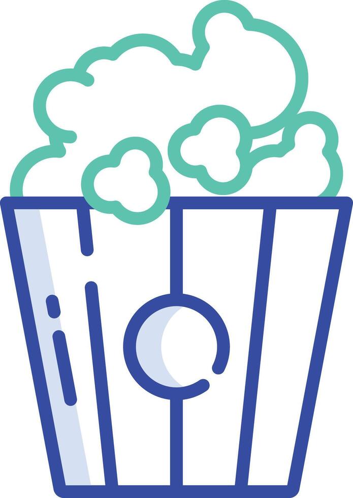 Pop Corn outline color illustration vector