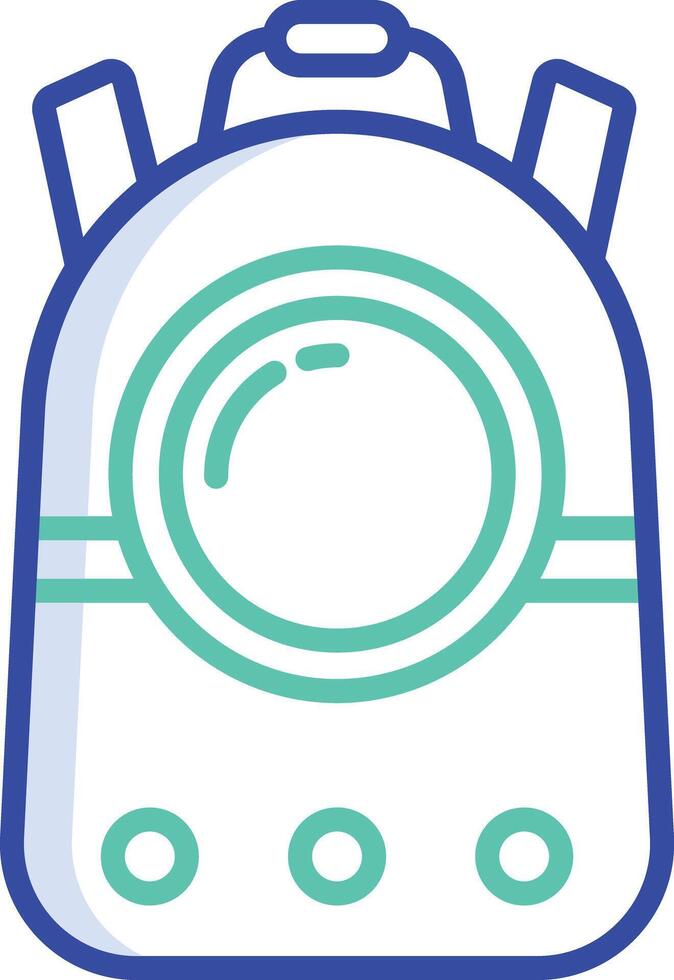 Pet carrier bag outline color illustration vector