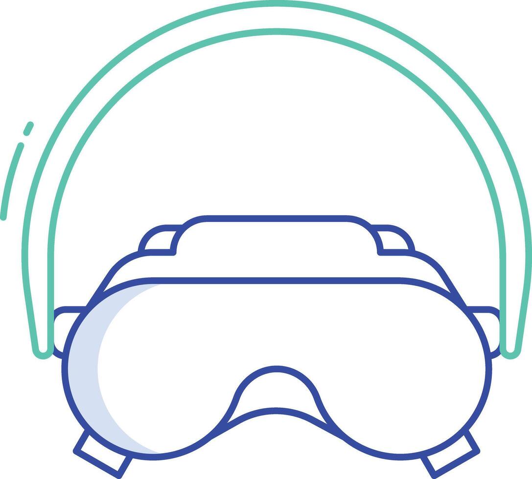 respirator glass outline color illustration vector