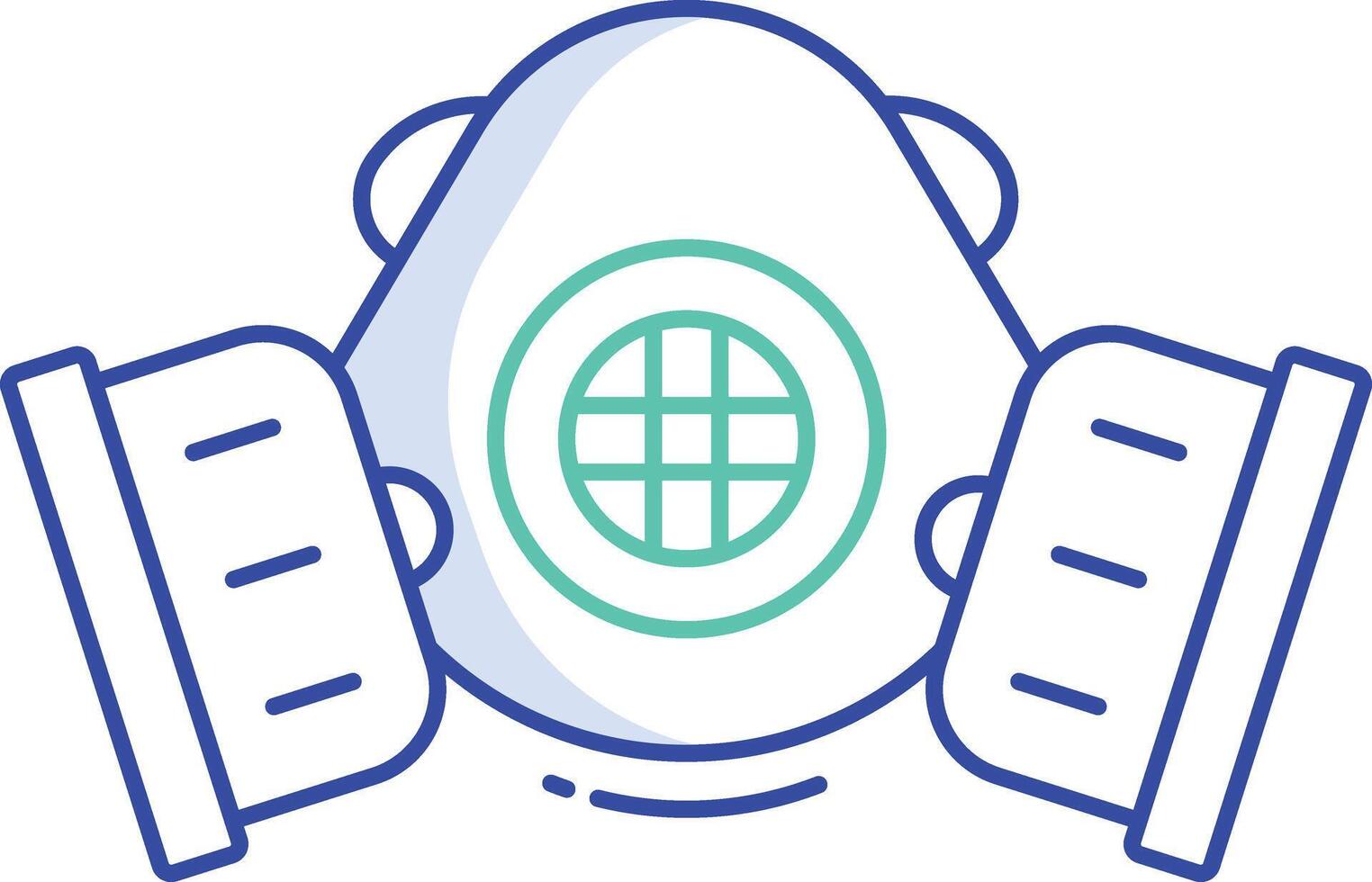 Gas Mask outline color illustration vector