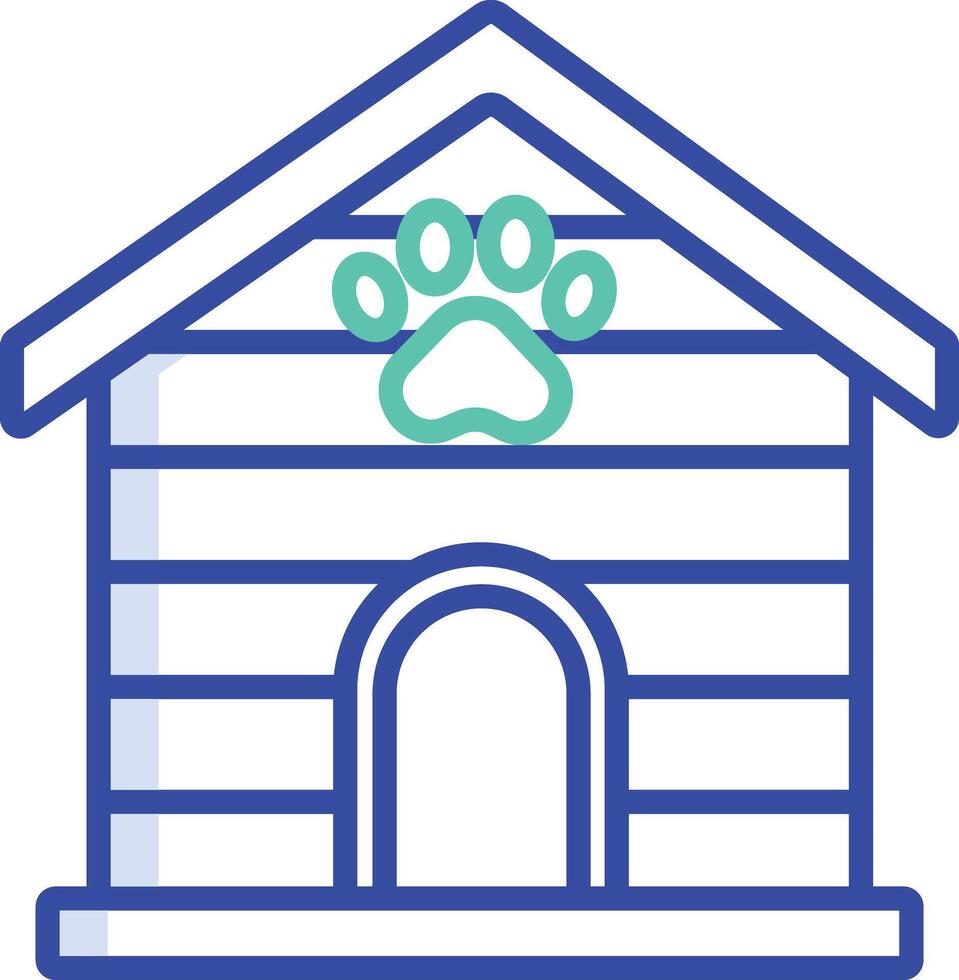 Puppy House outline color illustration vector