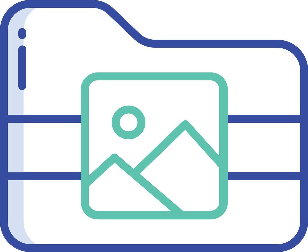 Folder outline color illustration vector
