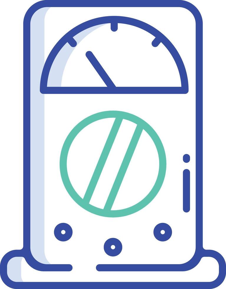 Voltmeter outline color illustration vector