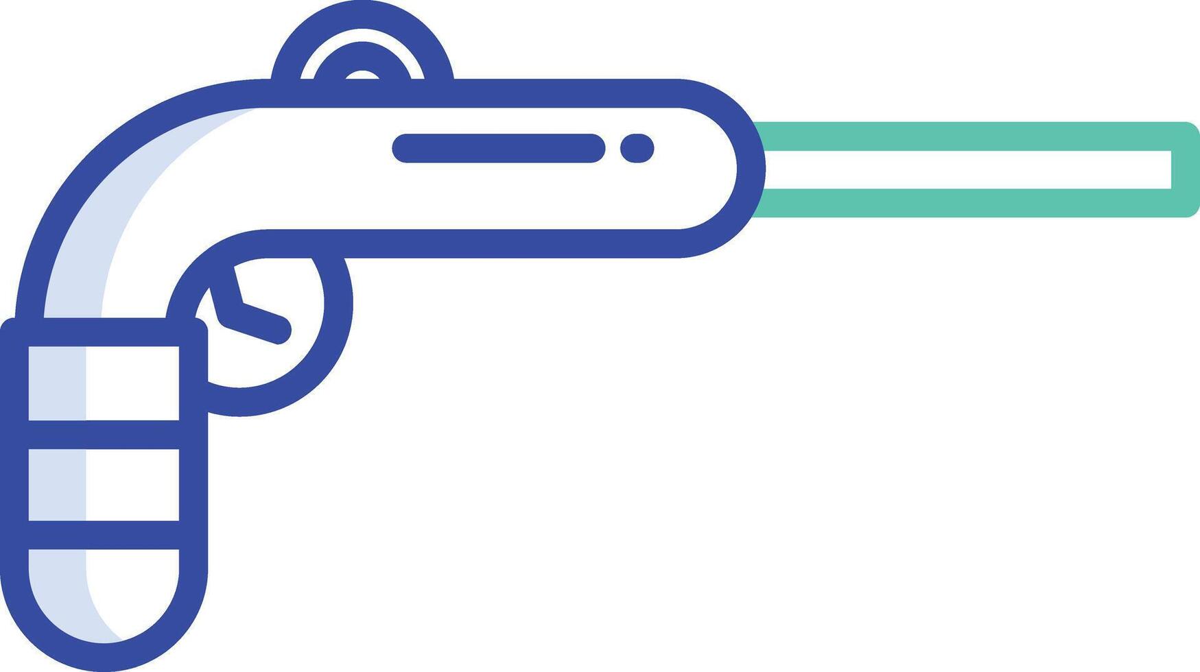 Pistol outline color illustration vector