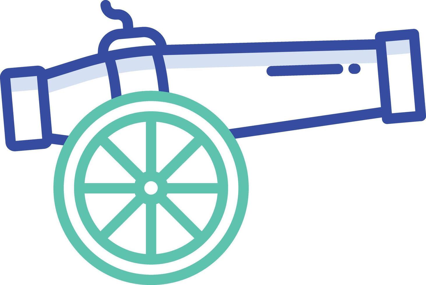 Cannon outline color illustration vector