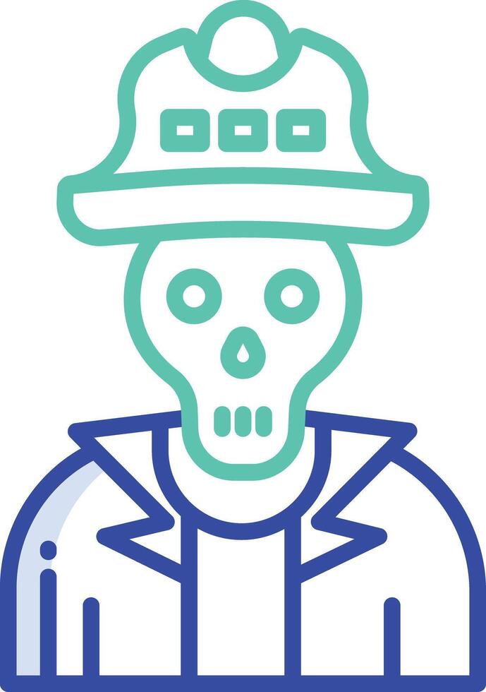 Pirate bone outline color illustration vector