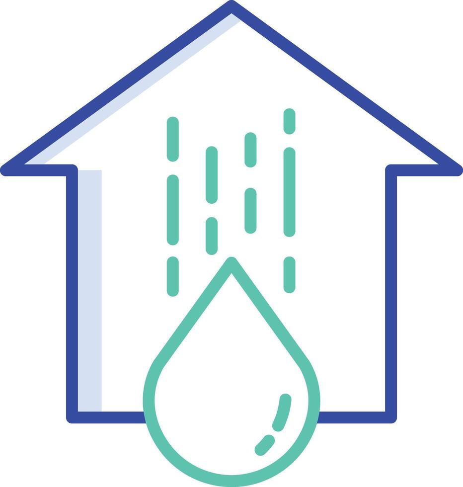 Home water outline color illustration vector