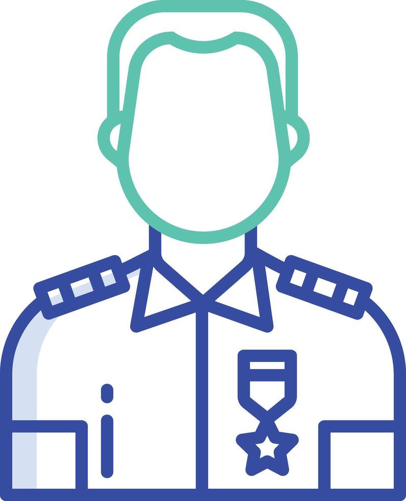 Police outline color illustration vector