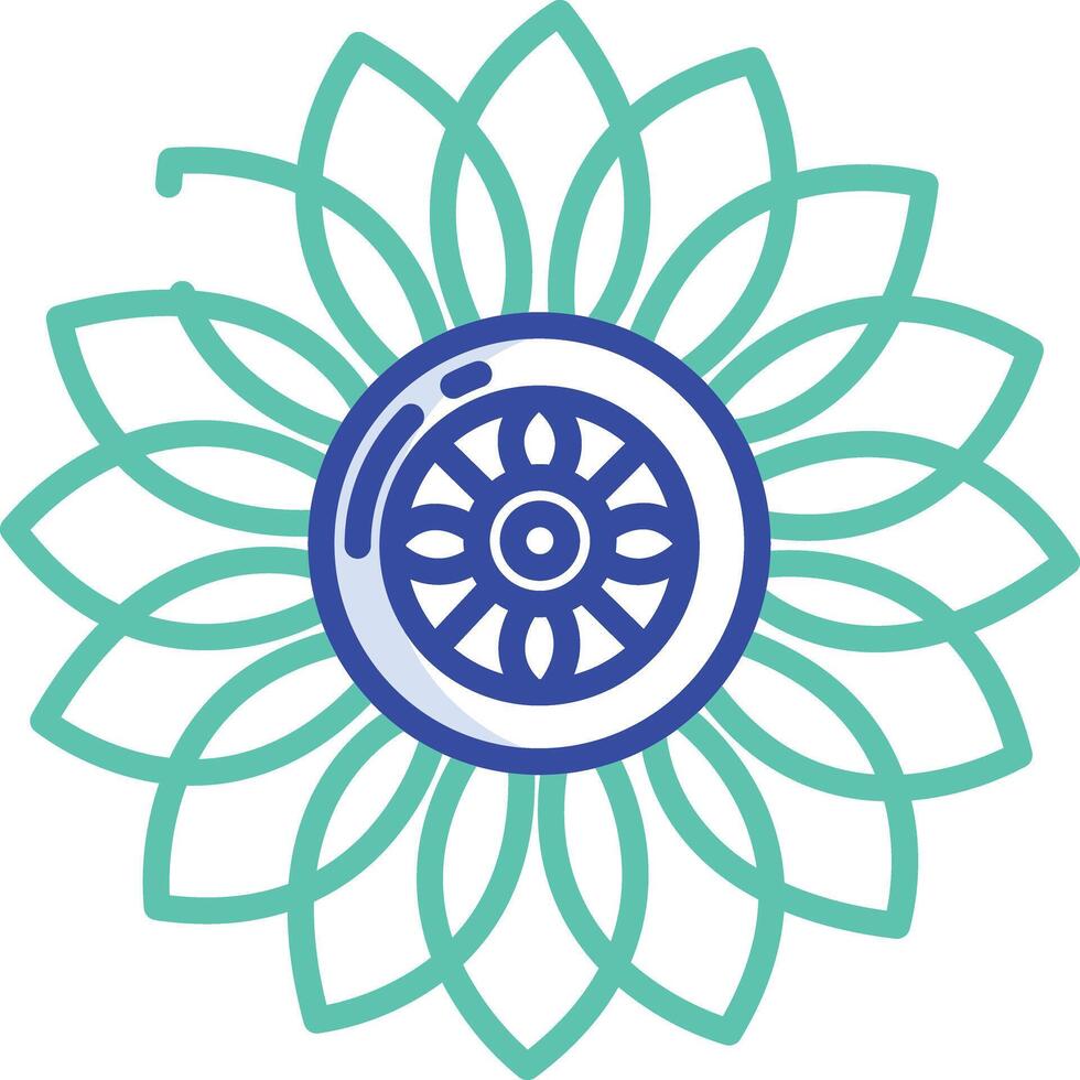 Kolam outline color illustration vector
