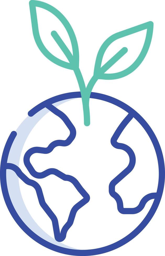 ecology outline color illustration vector