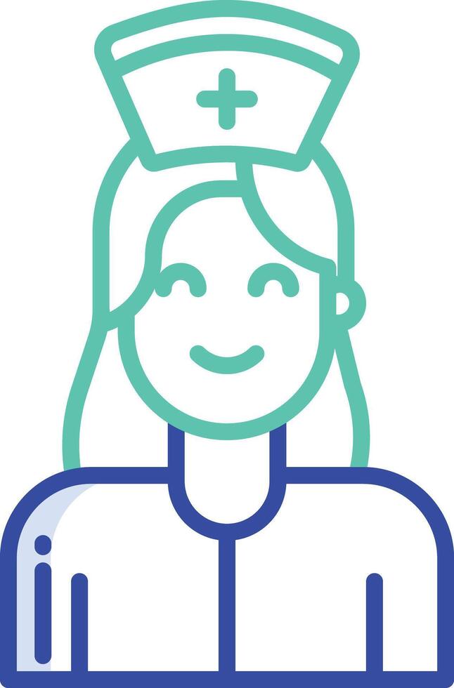 Nurse outline color illustration vector