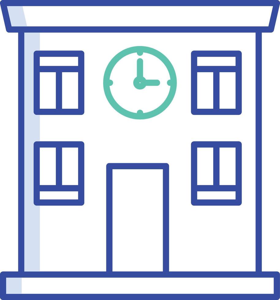 office building outline color illustration vector