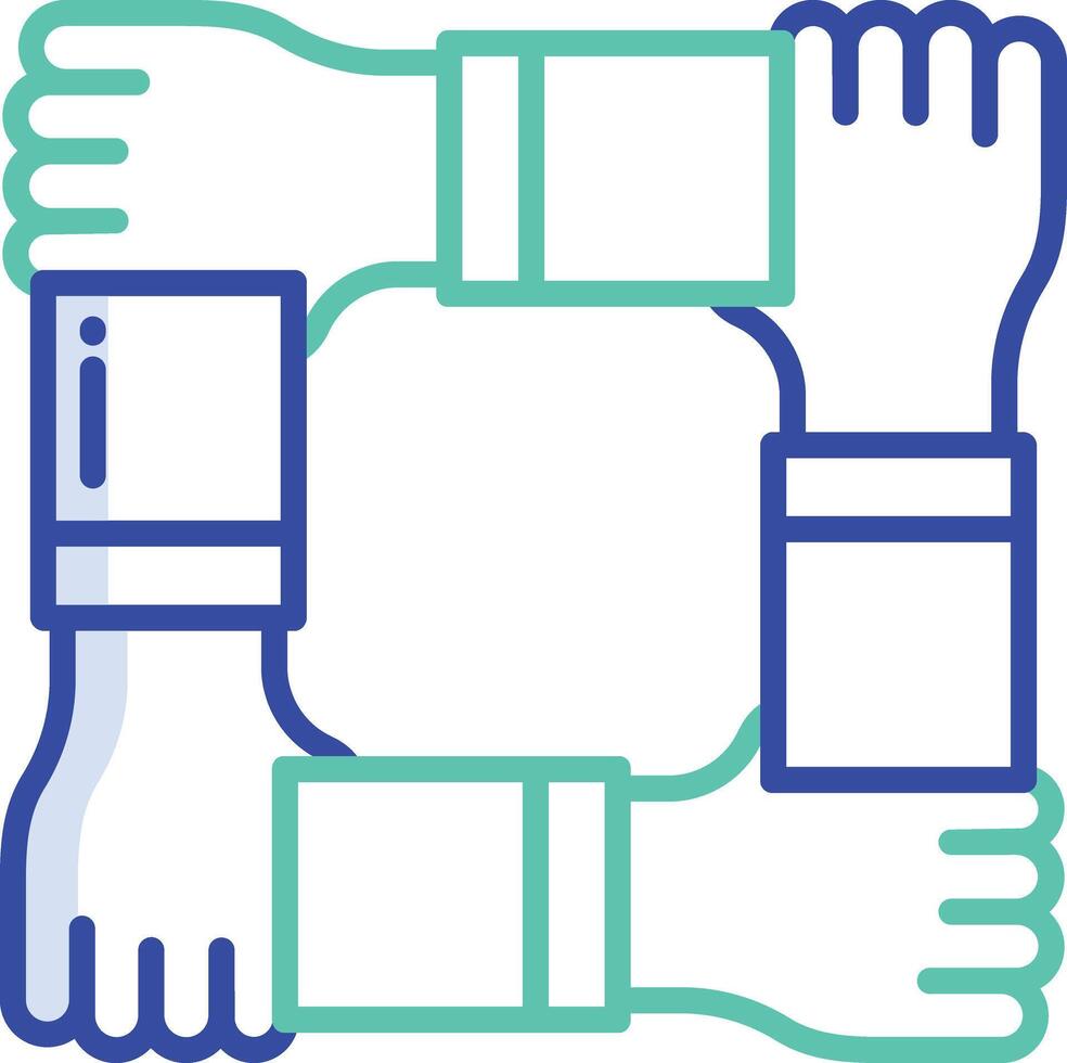 Teamwork outline color illustration vector