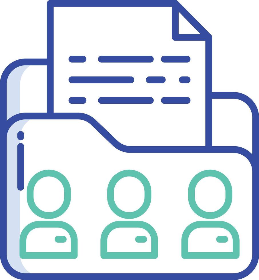 Folder outline color illustration vector