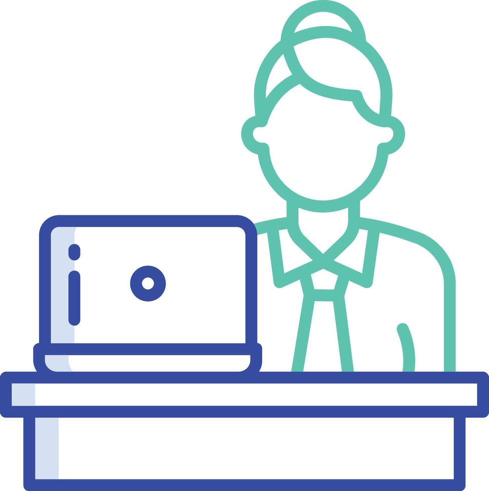 Work Man outline color illustration vector