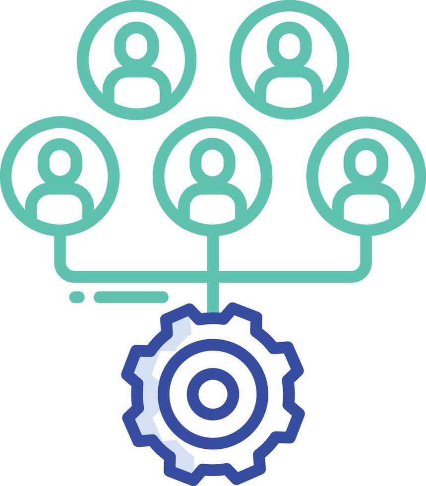 Teamwork outline color illustration vector