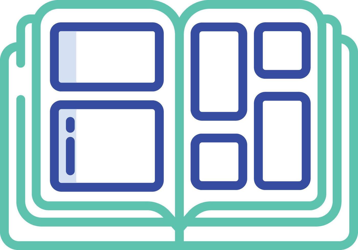 Album outline color illustration vector