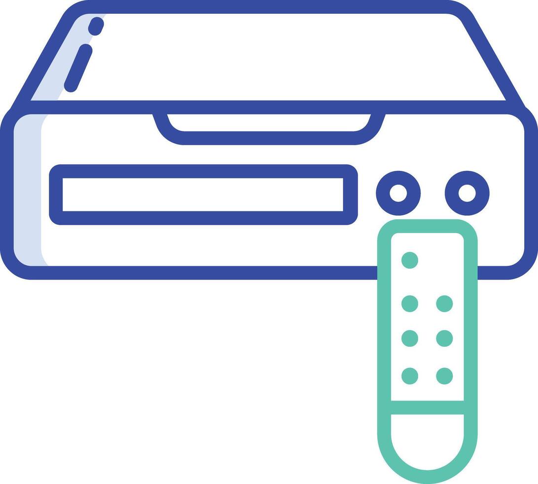 Disc player outline color illustration vector