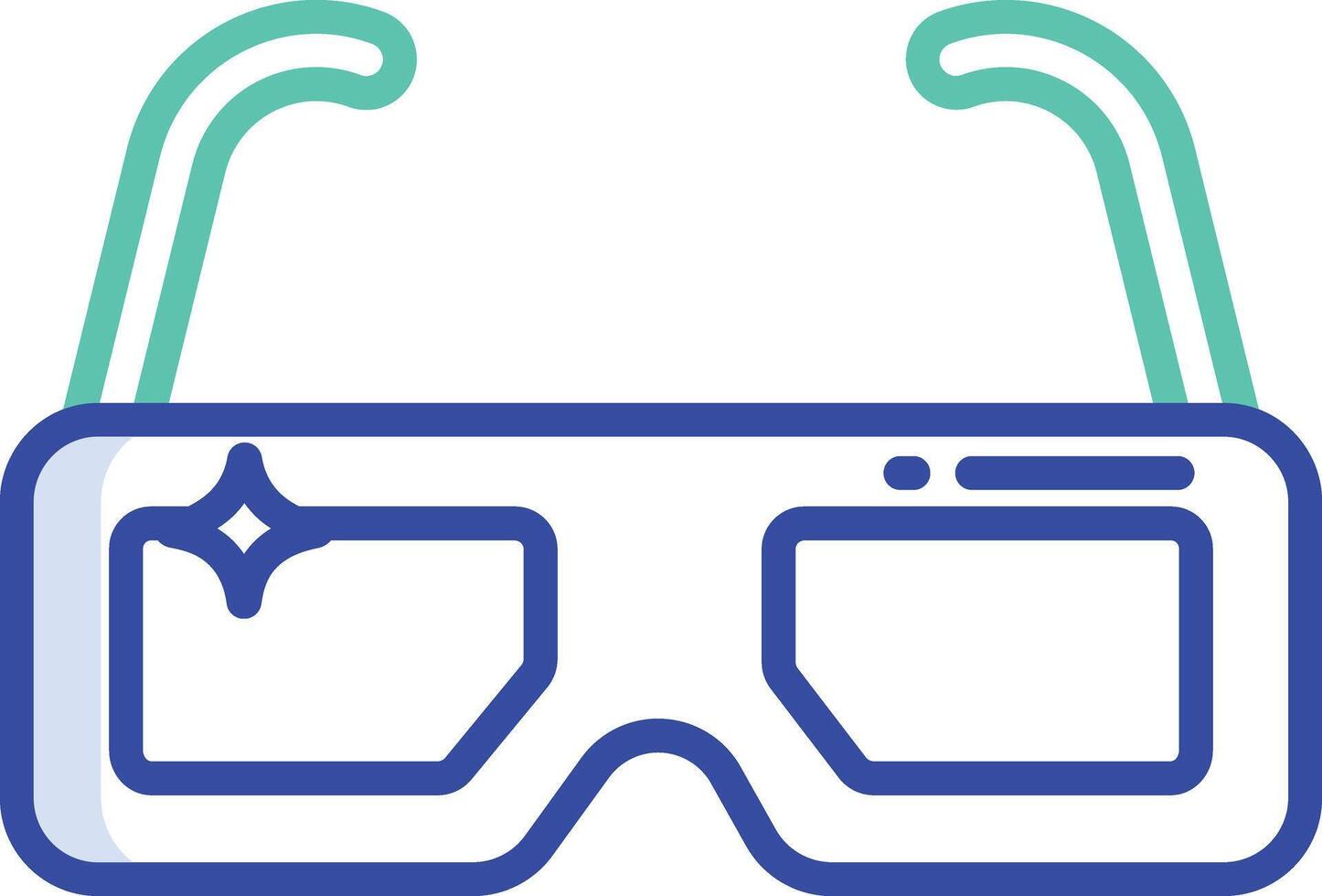 3d glasses outline color illustration vector