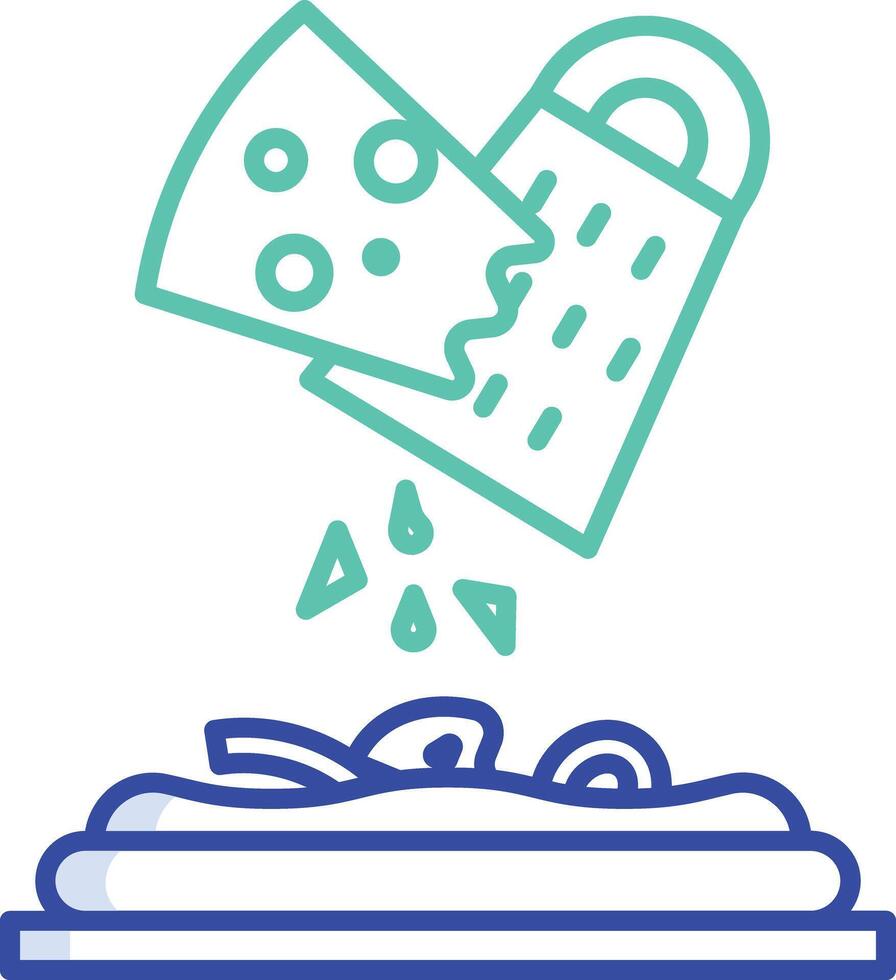 Cheese grating outline color illustration vector