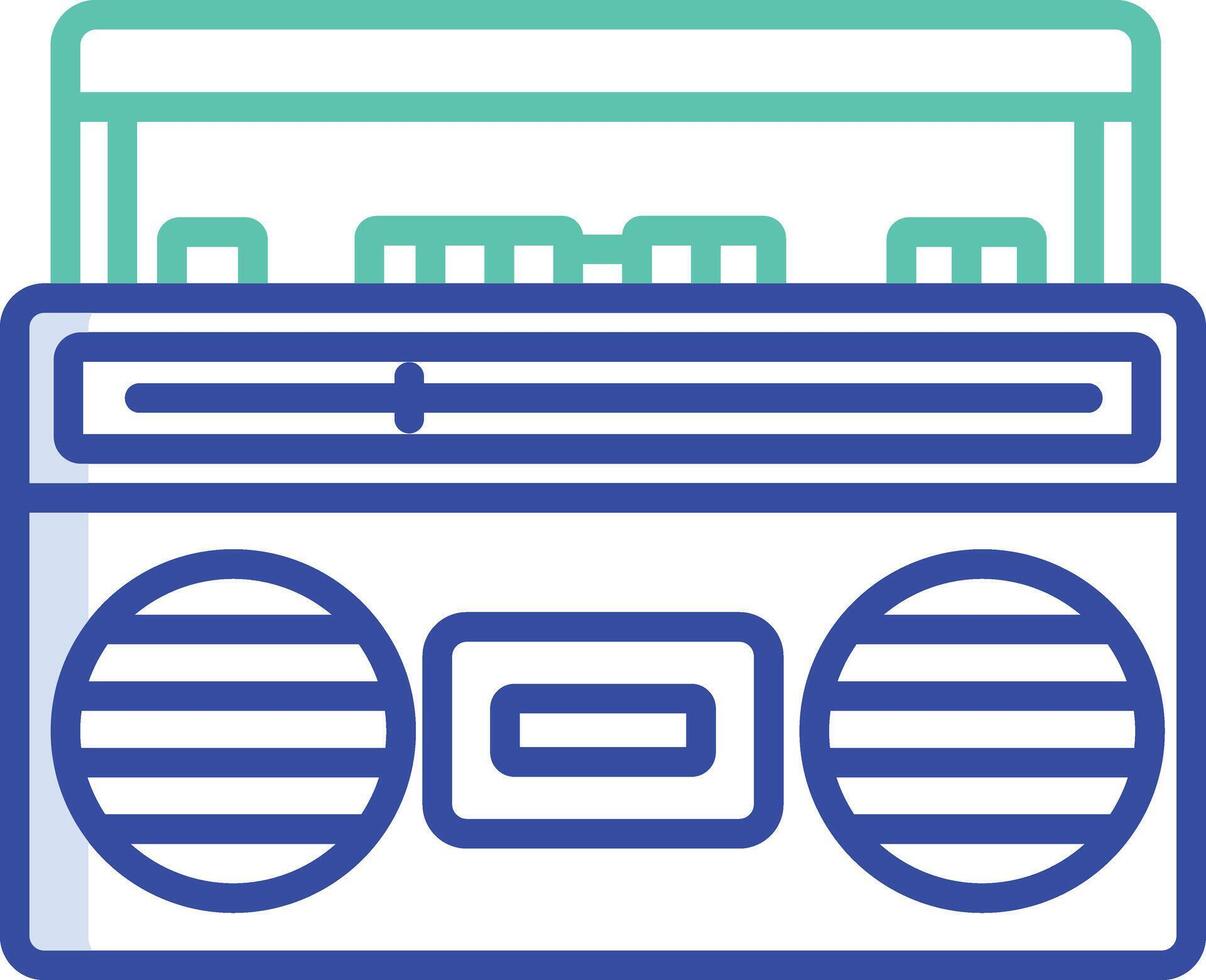 tape recorder outline color illustration vector
