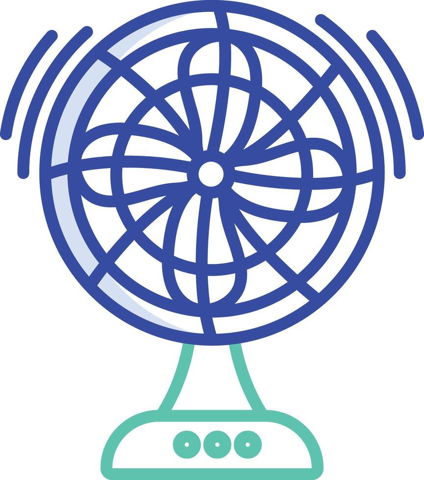 table fan retro outline color illustration vector