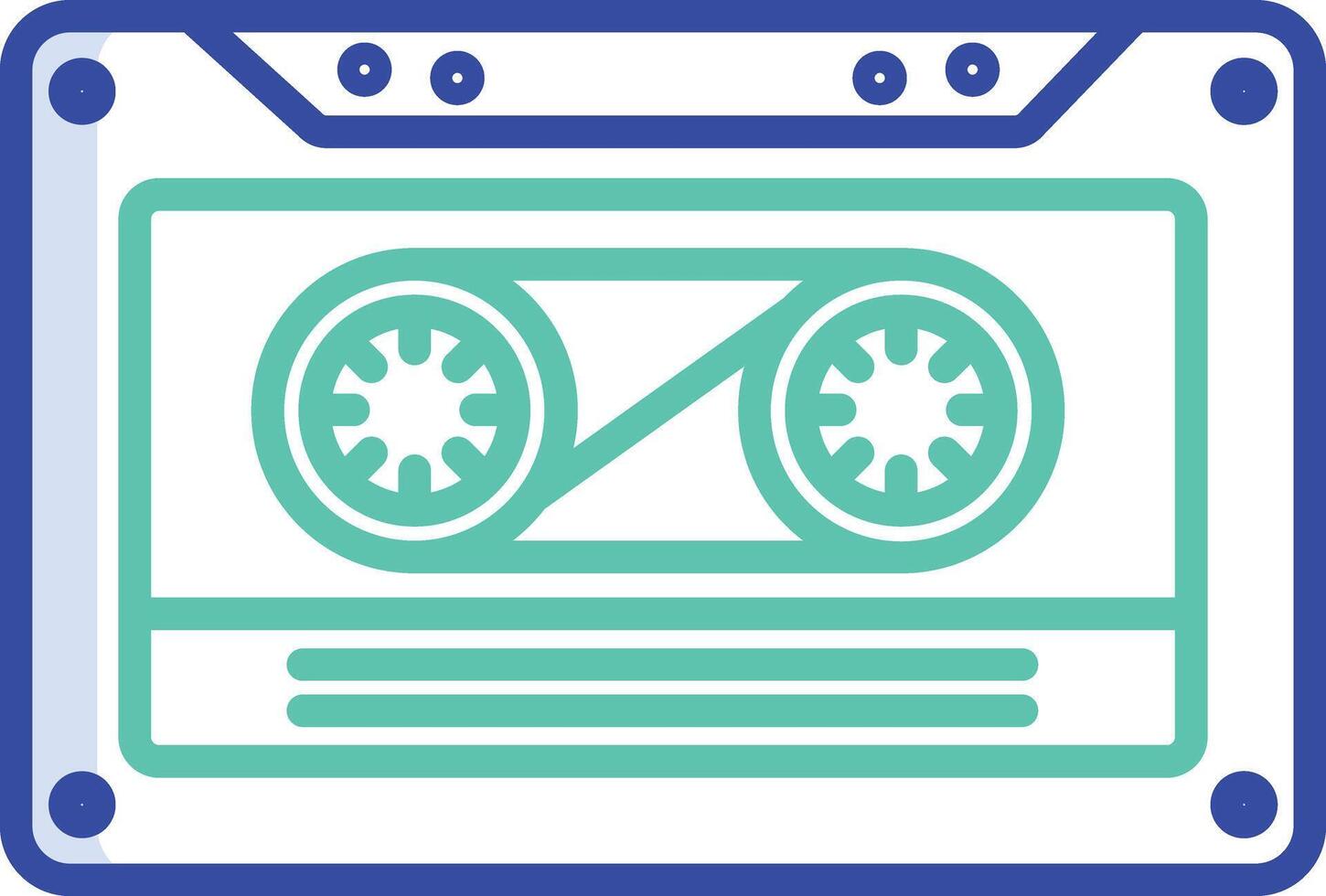 Cassette outline color illustration vector