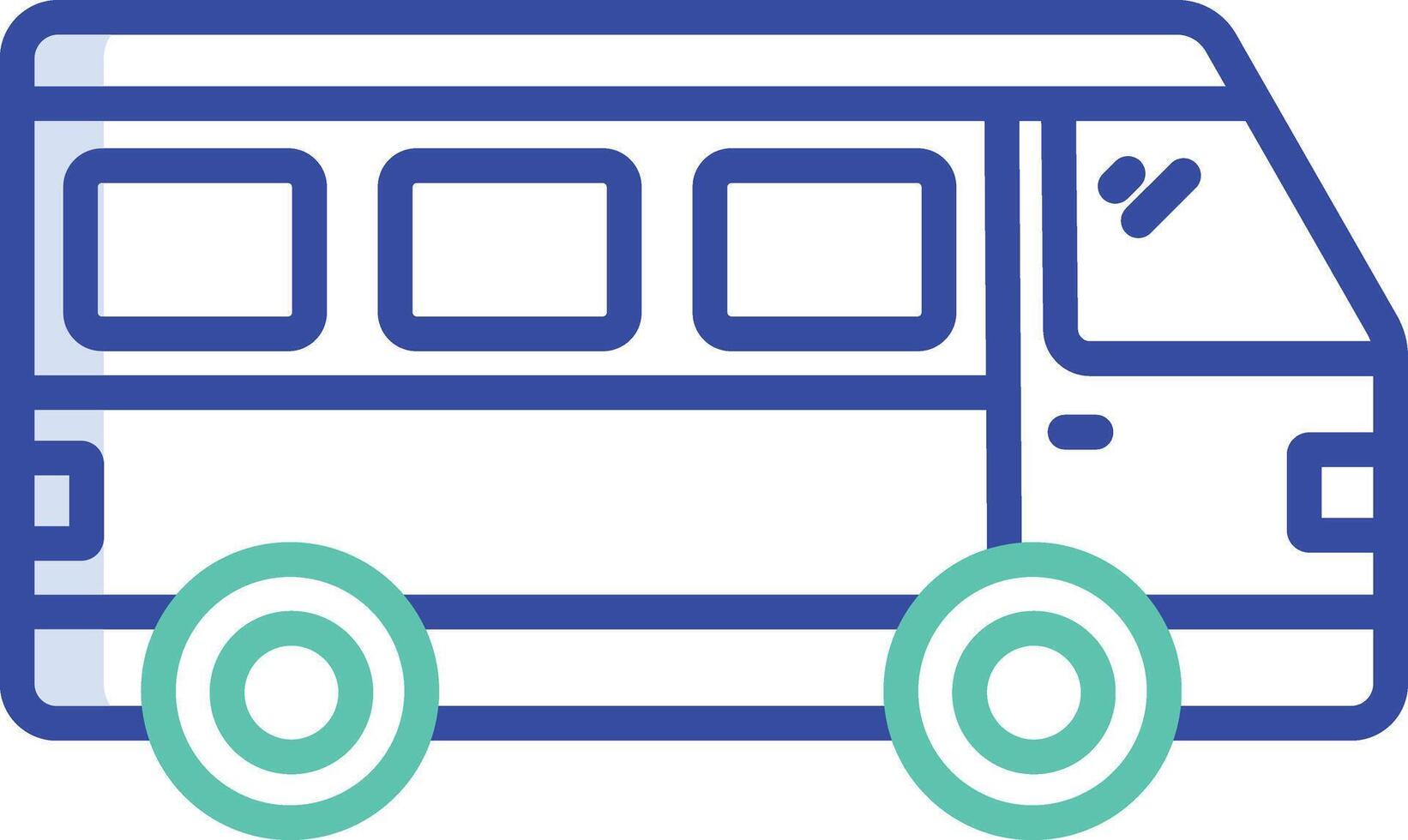 camper van outline color illustration vector