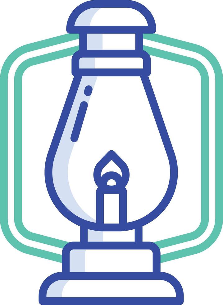Lamp outline color illustration vector
