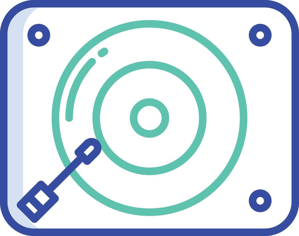 turntable outline color illustration vector