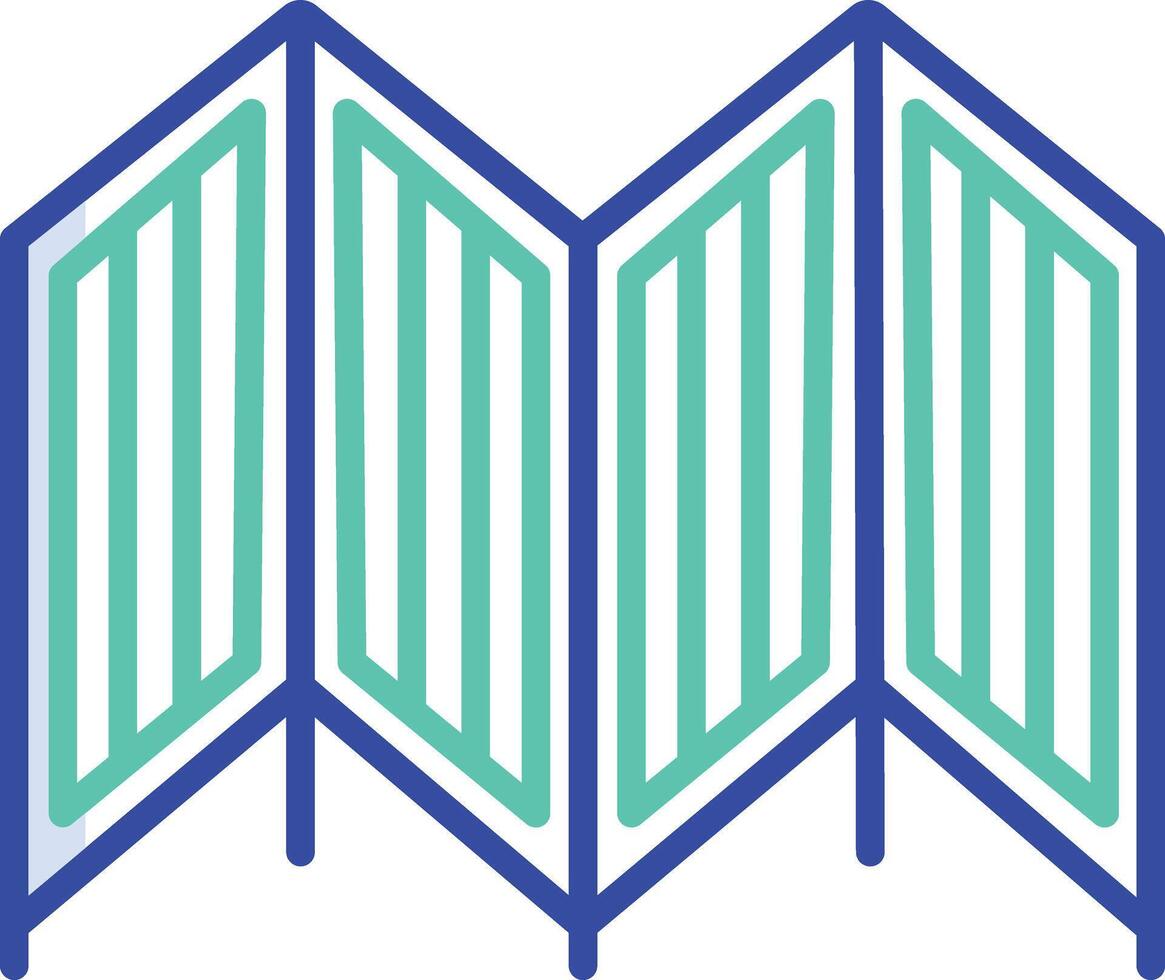 folding screen outline color illustration vector