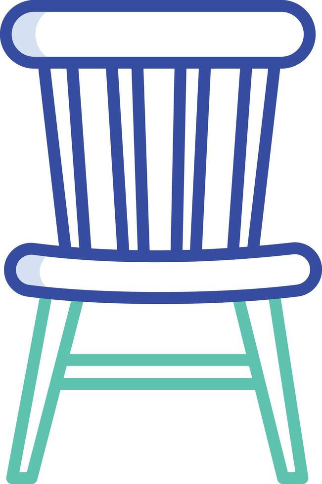 chair outline color illustration vector