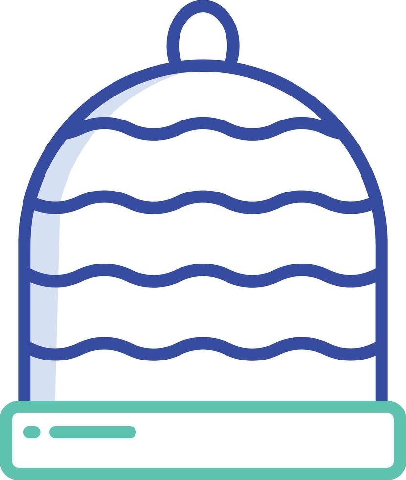 Winter cap outline color illustration vector