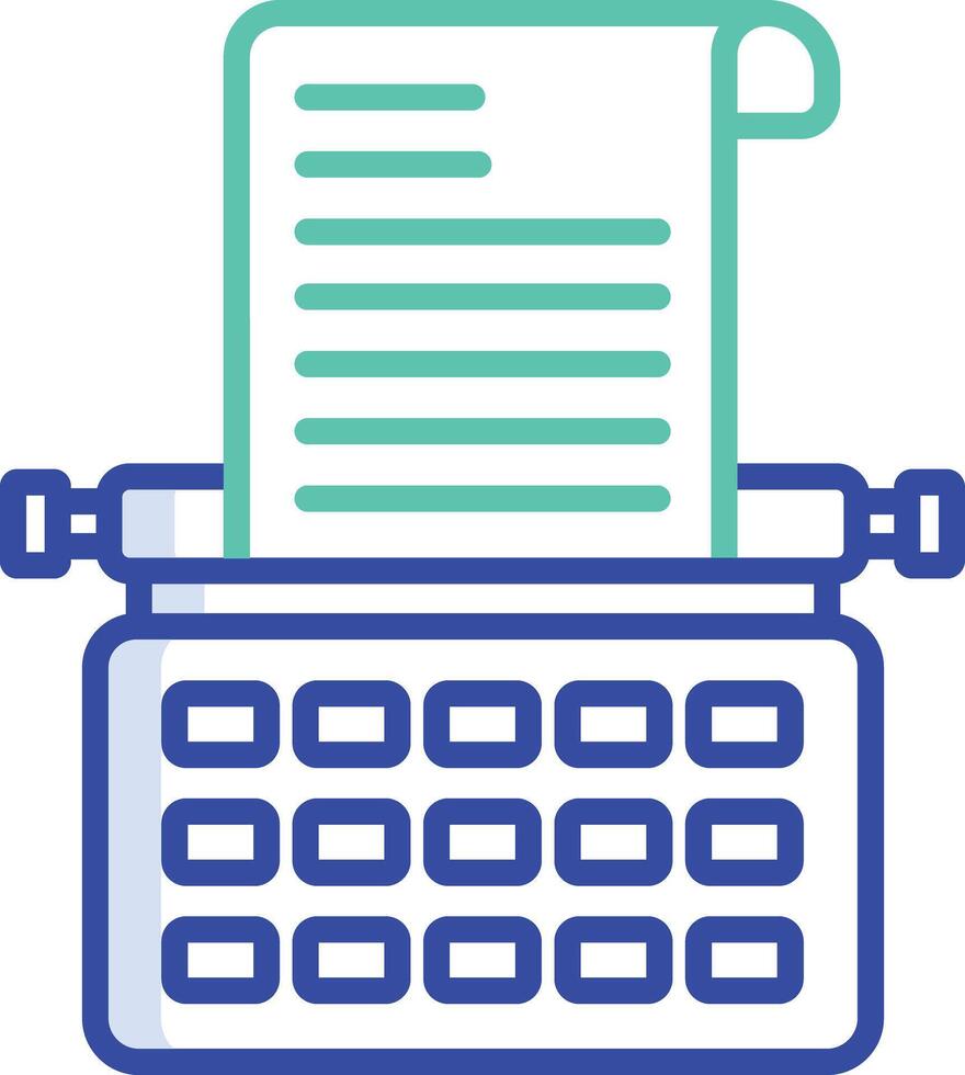 type writer outline color illustration vector