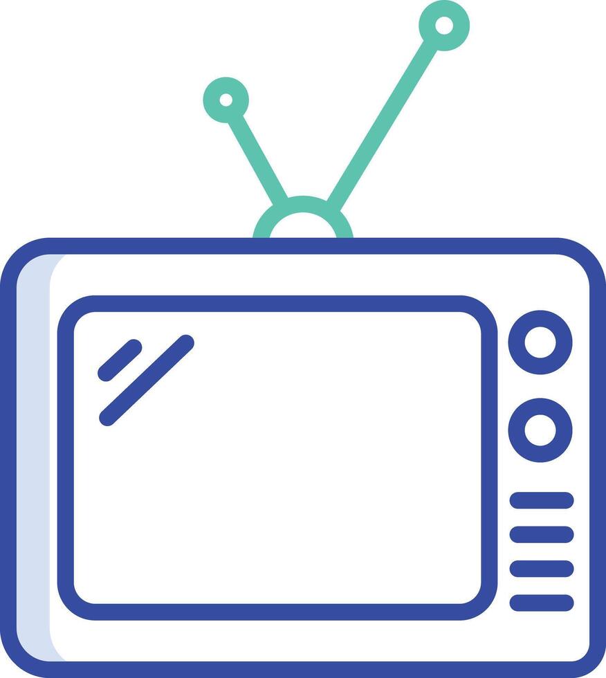 Television outline color illustration vector