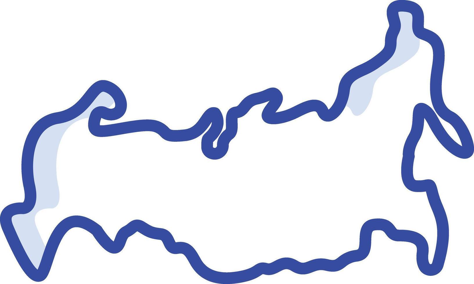 Russia Map outline color illustration vector