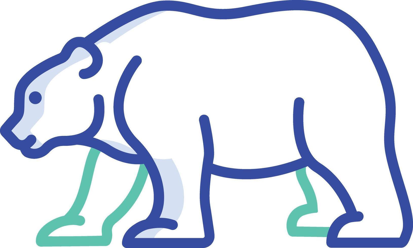 Bear outline color illustration vector