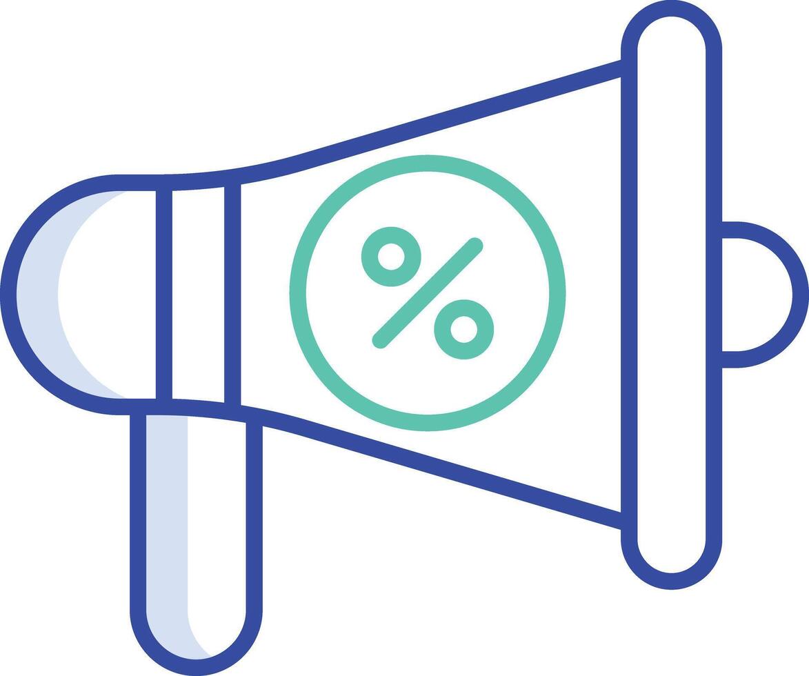 Megaphone outline color illustration vector