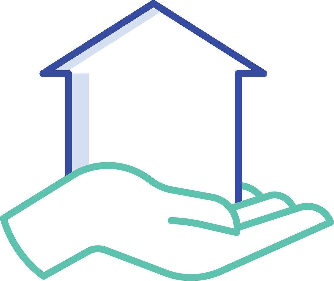 home outline color illustration vector
