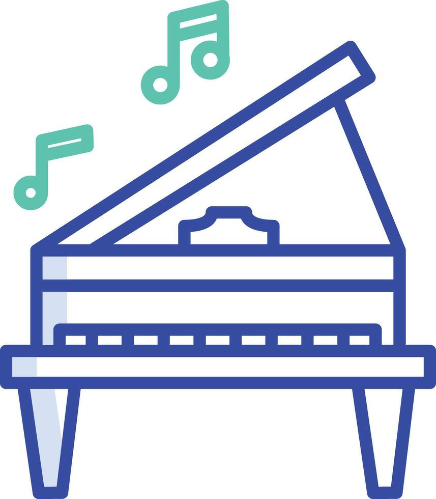 Piano Class outline color illustration vector