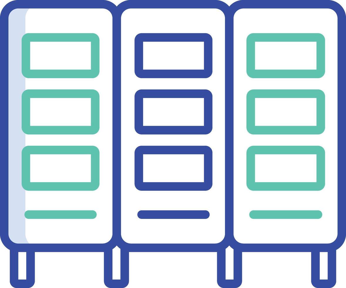 Locker outline color illustration vector