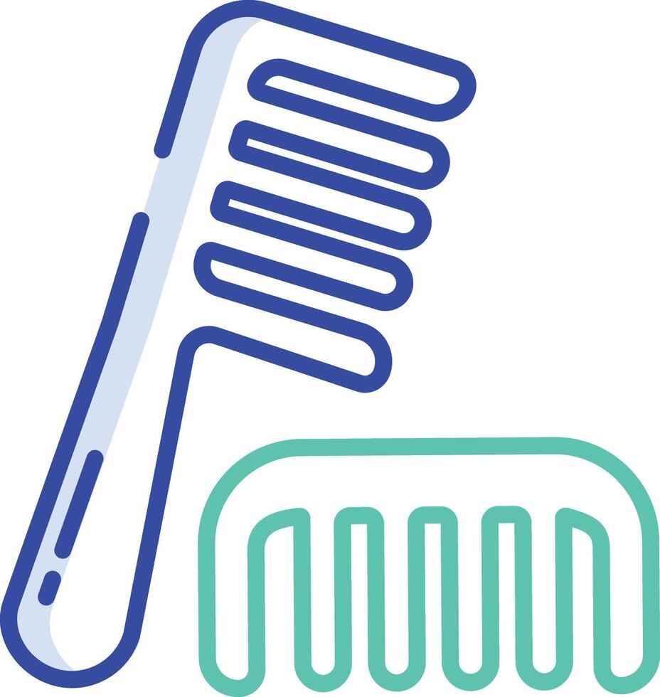 Comb outline color illustration vector
