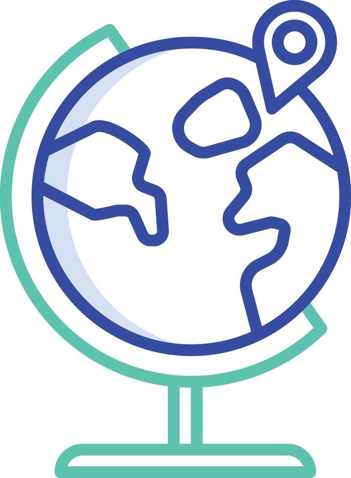 Globe outline color illustration vector