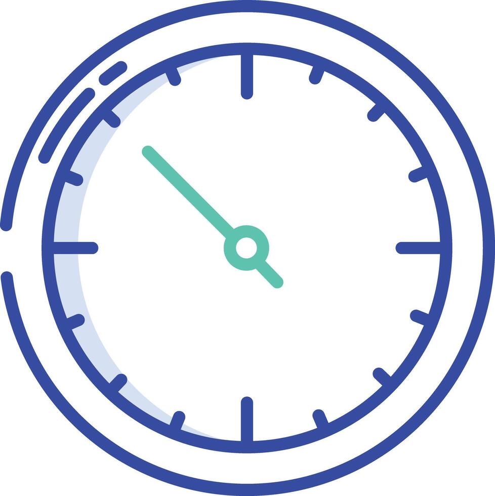 Clock outline color illustration vector