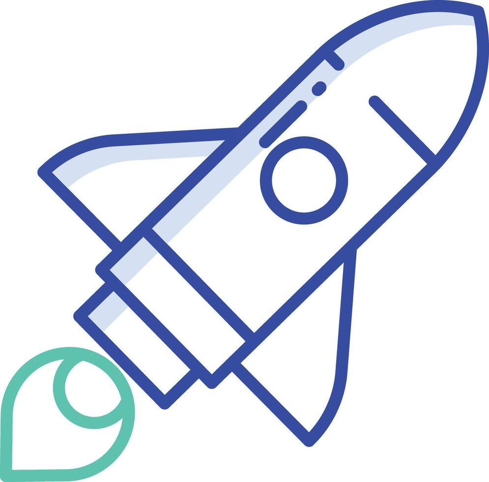 Rocket outline color illustration vector